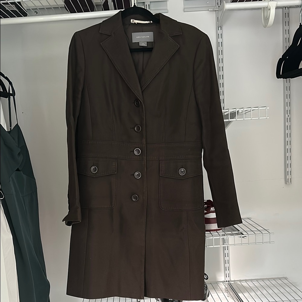Ann Taylor Dark Brown Long Blazer